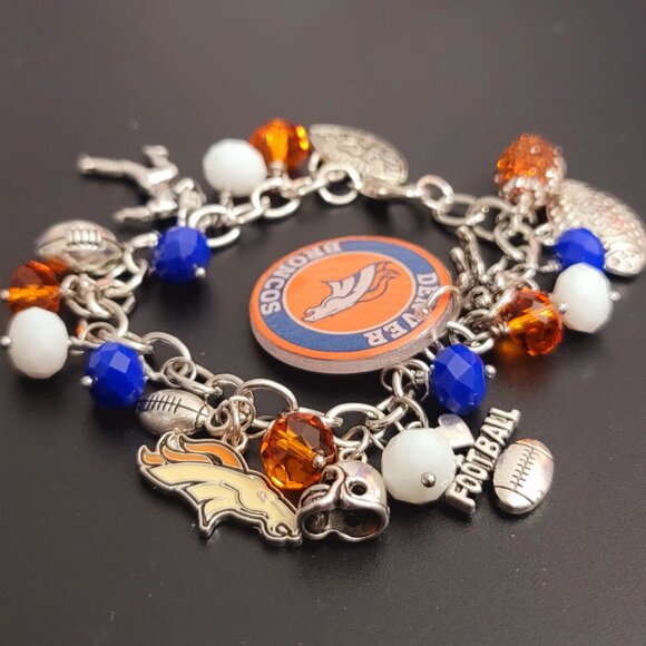 Denver Broncos Charm Bracelet | Handmade Football Fan Jewelry - Picture 5 of 7